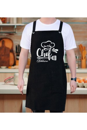Personalized Named Chef Design Professional Black Kitchen Apron, Cook Apron, Chef Apron, Bitmayan130357 - Bk Gift