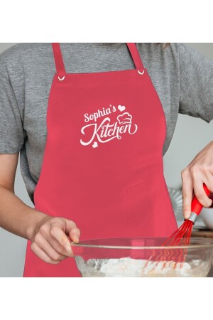 Personalized Named Chef Design Professional Red Kitchen Apron Bitmayan131306 - Bk Gift