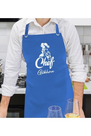Personalized Named Chef Design Professional Saks Blue Kitchen Apron, Cook Apron, Chef Apron Bitmeden131293 - Bk Gift