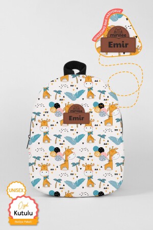 Personalized Named - Cute Giraffes 0-8 Years - Nursery - Kindergarten Children's Backpack - Minilee