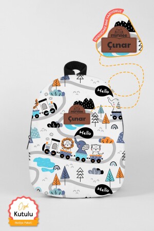PERSONALIZED NAMED - Cute Train Journey 0-8 Years - Nursery - Kindergarten Children's Backpack - Minilee