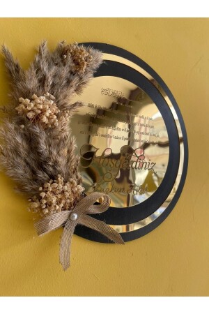 Personalized Pampas Plexi Wooden Door Ornament arals32 - AralsTasarım