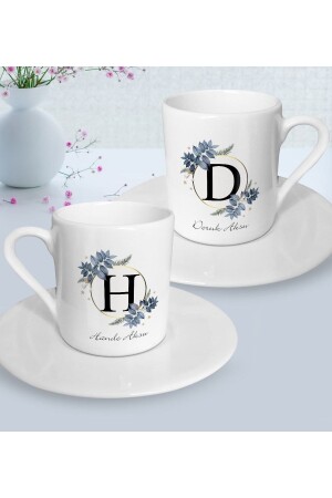 Personalized Set of Two Turkish Coffee Cups with Initials and Names - 1 Bitmayan128040 - Bk Gift
