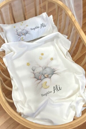 Personalized Sleeping Bed Set 70x100 Mother's Side and Park Bed Sleeping Bear Gray anneyanipk63 - Homamia