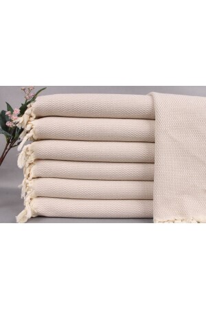 Peshtemal Beige Cotton Teapot Peshtemalsu I Small Size 45x100cm Cotton 2-2-99 - Kayra Export