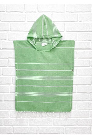Peshtemal Children's Poncho Striped Green 153. 9098 - Mina'nın Düşleri
