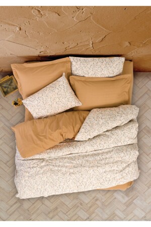 Petite Doppelbett-Bettbezug-Set Posy Beige 8680108055793 - Cotton Box