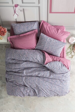 Petite Single Duvet Cover Set Penny Dusty Rose Ranforce 100% Cotton 8680108068212 - Cotton Box