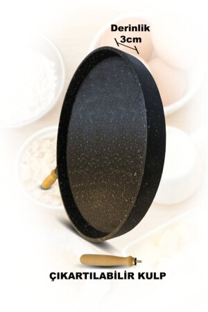 Pfannkuchenpfanne aus Granitguss, 36 cm (3 cm Tiefe), 1001 - MUTFAKÇA
