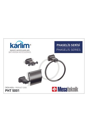 Phaselis Series Chrome Plated Set of 3 (Round Towel Holder, Double Hanger, Covered Paper Holder'12) PH 5001 - Karlim