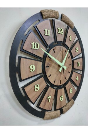 Phosphorescent Wooden Analog Wall Clock Syhfosfor1 - Enmalife