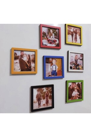 Photo Frame Colorful 7 Pieces 8 Cm Size - Dekormarket