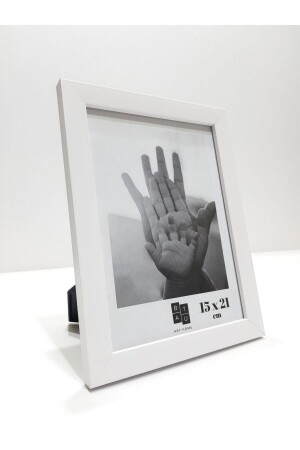 Photo Frame Real Glass Desktop Stand Wall Hangable 15x21 Cm White Color - Batu Art Home
