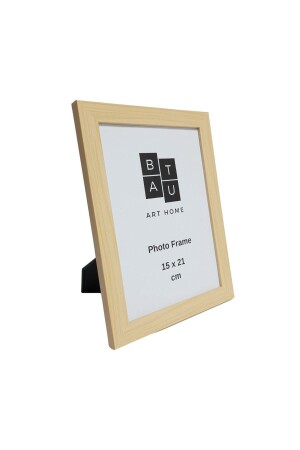 Photo Frame with Real Glass, Desktop Stand and Can Be Hanged on the Wall 15x21 Cm Natural - Batu Art Home