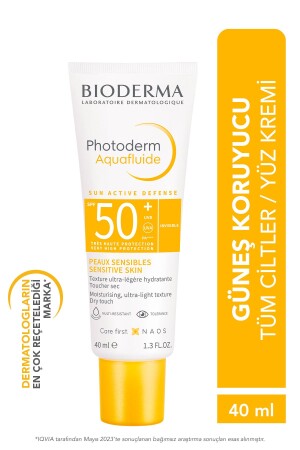 Photoderm Aquafluid SPF50- Tüm Ciltler için Yüksek Korumalı Yüz Güneş Kremi 40 ml - Bioderma