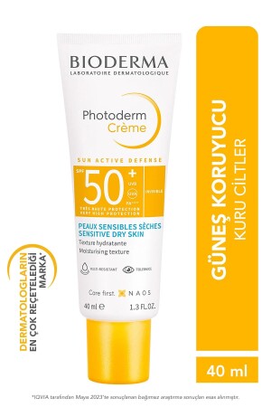 Photoderm Cream SPF50- Kuru Ciltler için Yüksek Korumalı Yüz Güneş Kremi 40 ml - Bioderma