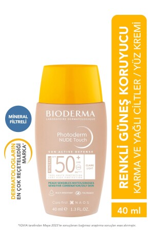 Photoderm Nude Touch SPF50+ Light Colored Sunscreen with Concealing Effect for Combination-Oily Skin 40 ml 1006603448 - Bioderma