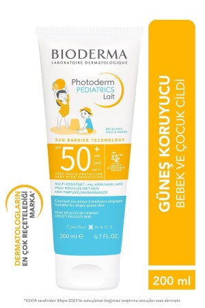 Photoderm Pediatrics Lait SPF50+ Baby-Child Very High Protection Sunscreen in Milk Form 200 ml - Bioderma