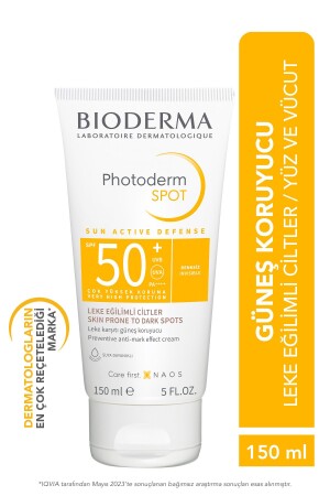 Photoderm SPOT SPF50- Leke Karşıtı Yüksek Korumalı Yüz ve Vücut Güneş Kremi 150 ml - Bioderma