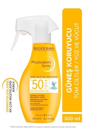 Photoderm Spray SPF50+ Family Size High Protection Sunscreen in Spray Form for All Skin 300 ml - Bioderma