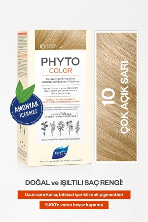 Phytocolor 10 Very Light Yellow Ammonia-Free Permanent Herbal Hair Dye 3338221010599 - Phyto