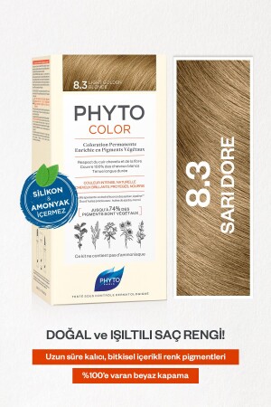 Phytocolor 8. 3 Yellow Dore Ammonia-Free Permanent Herbal Hair Dye 3338221002464 - Phyto