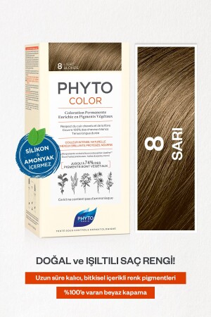 Phytocolor 8 Yellow Ammonia-Free Permanent Herbal Hair Dye 3338221002440 - Phyto