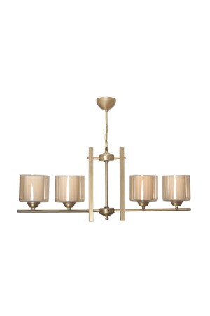 Pierro Living Room - Kitchen - Bedroom Antiqued Metal Dining Table Row Double Glass 4-Piece Chandelier 070220219 - Modavize