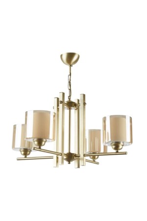 Pierro Living Room - Kitchen - Bedroom Decorative Antique Metal Double Glass 4-Piece Chandelier 070220216 - Modavize