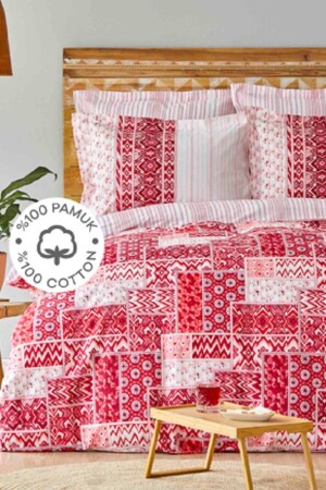 Pietra Red 100% Cotton Single Duvet Cover Set 200. 18. 01. 0288 - Karaca Home