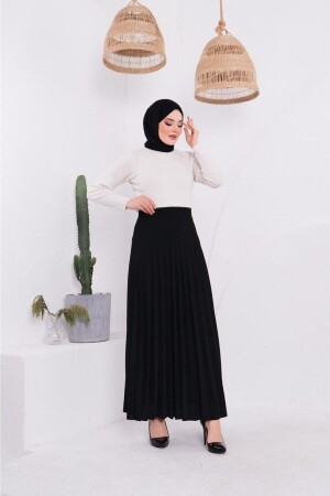 Piliseli Kloş Skuba Krep Etek Siyah PİLİSELİ KLOŞ SKUBA KREP ETEK (S-M-L-XL) - ZEHRA GİYİM