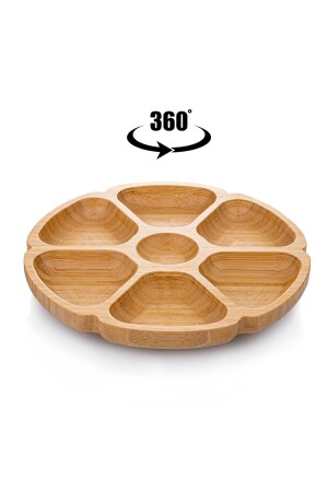 Pincho Mini – Rotierende Bambus-Snackschale mit Abschnitten - Bambum