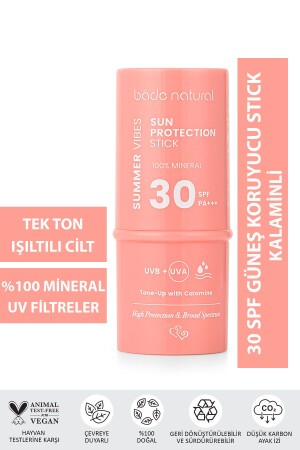 Pink 100% Mineral Filtered and Natural Sunscreen Stick 30 SPF Calamine - Bade Natural