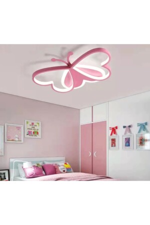 Pink Butterfly Children's Room LED Chandelier KELEBEK - ABAJUR EVİM