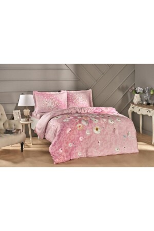 Pink Double Satin Duvet Cover Set Serlina Without Elastic 200 Cm X 220 Cm 8682475039864 - Taç