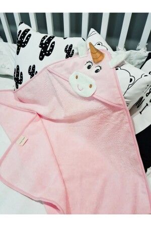 Pink, Embroidered 3d Unicorn 100% Cotton 75x75 Cm Baby Towel Swaddle TYC00383668417 - Tanem Home