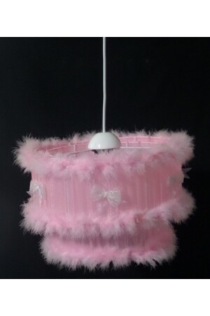 Pink Feather Bow Girl's Room Baby's Room Chandelier 3232320 - TEKAY AYDINLATMA