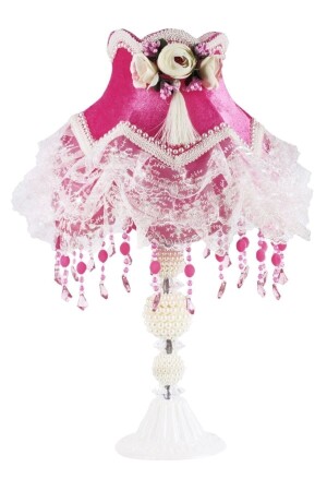 Pink Flower Decorated Lampshade Fuchsia Classic Model PRA-2751464-5505 - Dekovien