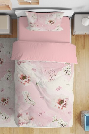 Pink Flowers Patterned Single Baby Kids Bedding Set - Evpanya