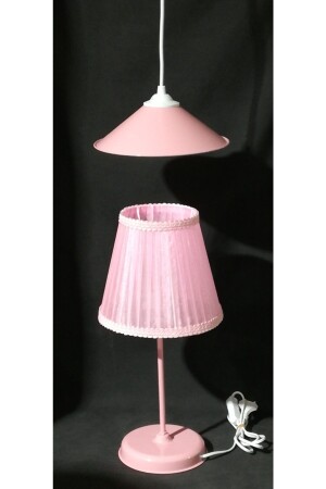 Pink Girl's Room Chandelier Lampshade Set with Metal Legs 74185210 - TEKAY AYDINLATMA