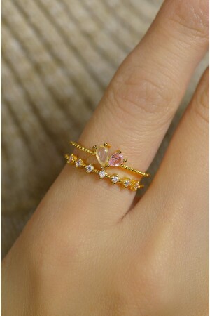 Pink Heart Thin Ring Mini Stone Adjustable Joint Ring - Sacce Scarves&Accessories