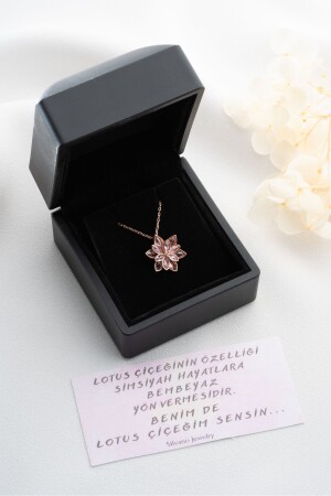 Pink Lotus Flower Necklace in 925 Sterling Silver Light Box - Silvano Jewelry