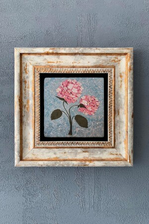 Pink Marbling Art Framed Stone Painting 20 x 20 cm - Oscar Stone Decor