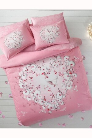 Pink Orchid Glow Shining Double Duvet Cover Set 8696048786710 - Taç