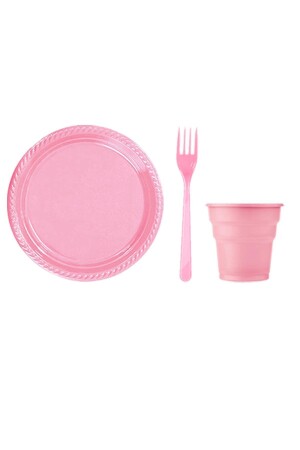 Pink Plastic Cups, Forks and Plates for 25 People - Partylandtr