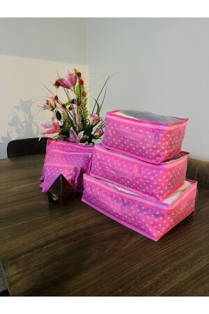 Pink Polka Dot A Quality Luggage Organizer Travel Bag - Aleria Concept
