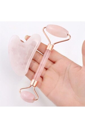 Pink Quartz Gua Sha Stone Massage Tool and Face Roller Set of 2 3DPS0014FDTKTY1 - 3dproductsale