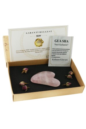 Pink Quartz Stone Gua Sha Facial Massager Natural Stone Certified - Seay