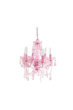 Pink Stone Acrylic Chandelier 46102 - Bun Design