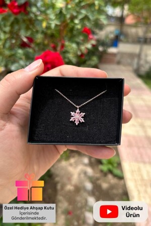 Pink Stone Lotus Flower Silver Necklace Rose Plated 925 Sterling Chain Camellia Flower Necklace Flower LCN-101-101 - Lucente Jewellery